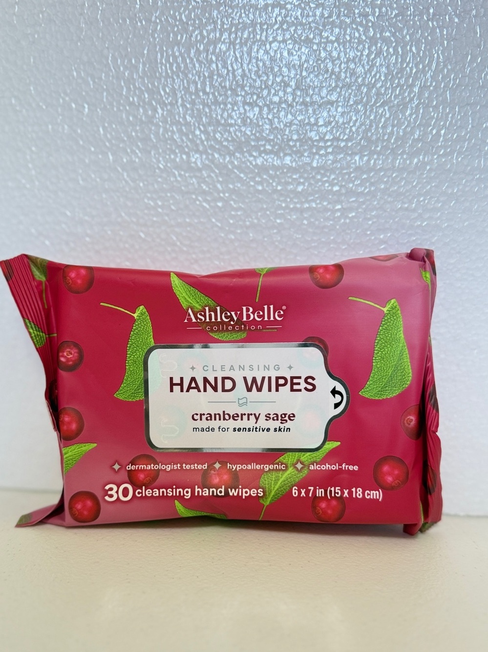 Ashley Belle‎ Cleansing Hand Wipes Cranberry Sage for Sensitive Skin 30 Ct